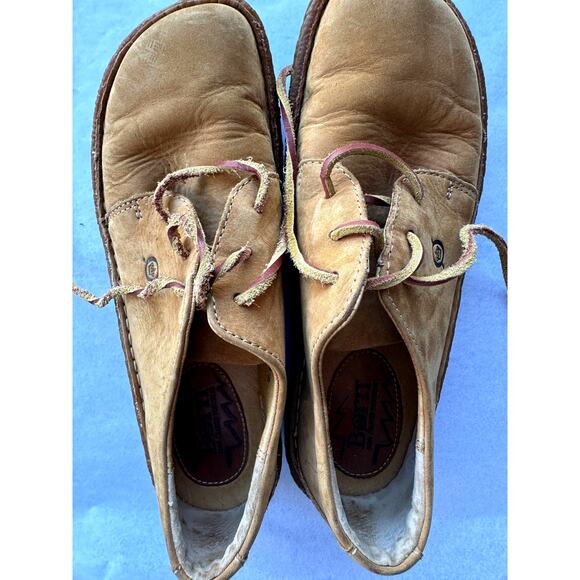 Born W5808 Tan Leather Lace-Up Oxfords 8 / 39 Moc Toe Comfort Shoes Handcrafted - Picture 2 of 7